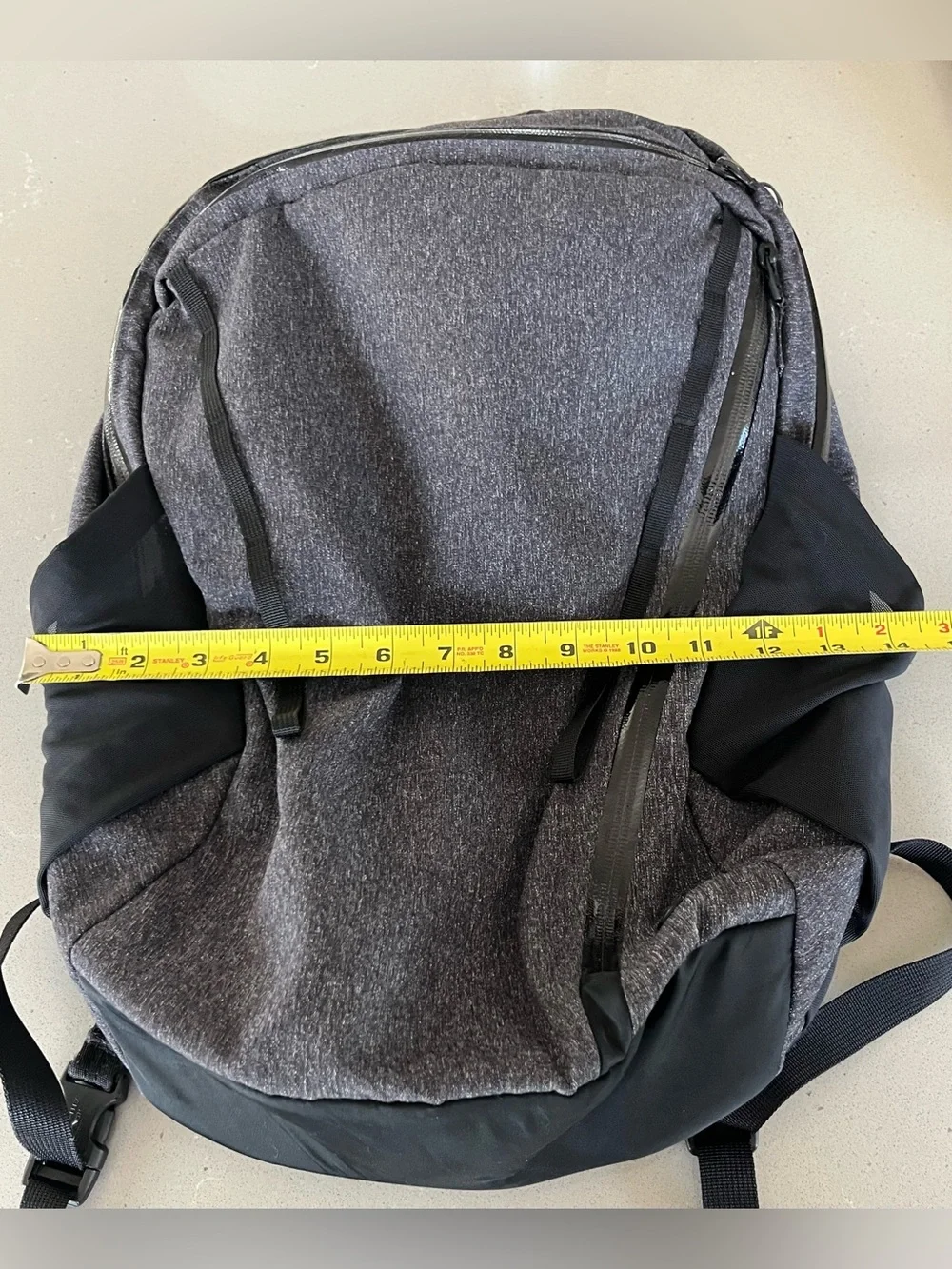 Lululemon Core Backpack Heathered Black Gray Black Large Athletic Travel Bag